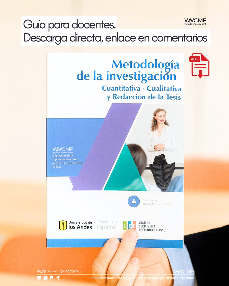 Maestros, descarguen la guía práctica que te ayudará a crear una tesis cuantitativa o cualitativa de manera clara, rápida y sin complicaciones. Enlace;: webdelmaestrocmf.com/portal/guia-pr…

👉 Esta imagen está protegida y no puede descargarse ni publicarse en otros perfiles. 📌✨ Para