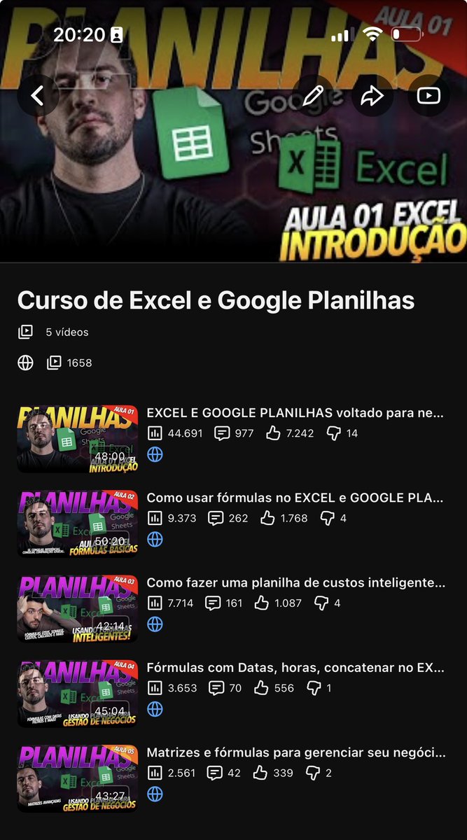 gorgonoid_'s tweet photo. Curso grátis de Excel:

Curso de Excel e Google Planilhas
https://t.co/UylRGYG8y9

Salvem essa playlist porque ela está organizada. https://t.co/ZCsdiZoLm2