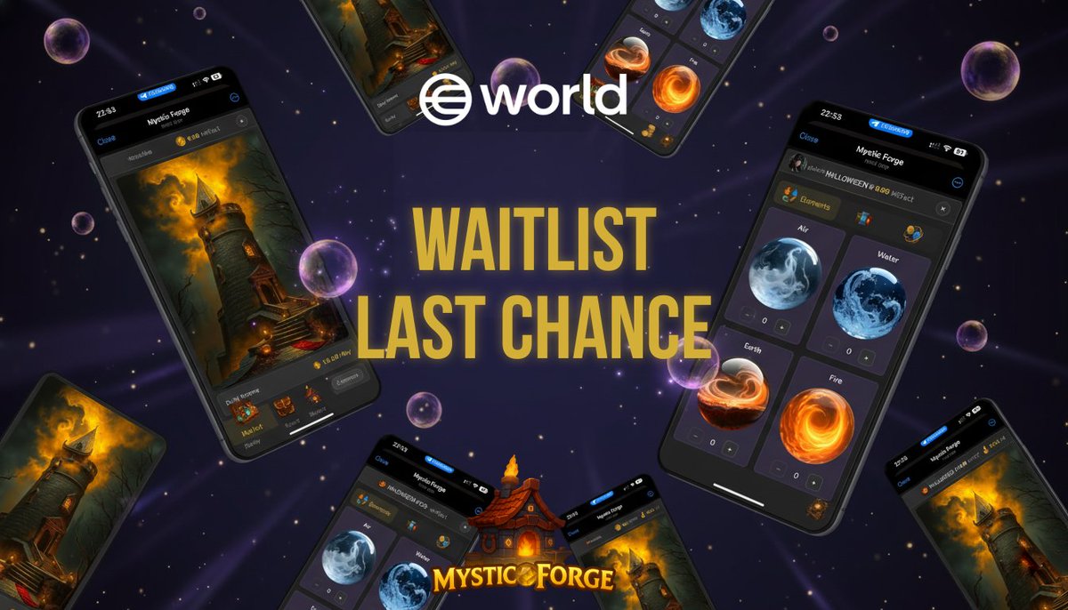 $WLD updates looking incredible 🔥

Mystic Forge pending <a href="/worldcoin/">World</a> Mini App Store approval right now. 

Waitlist closes when approved - last chance for launch rewards. Drop your username 👇