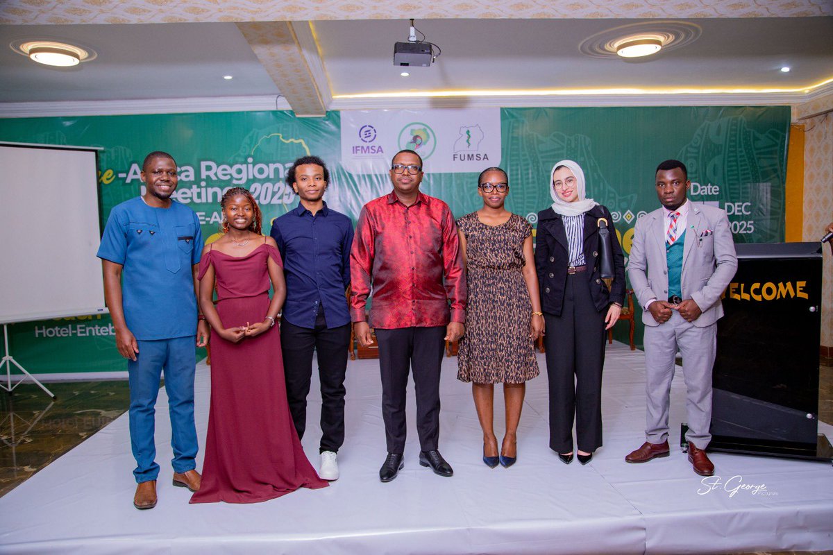 OfficialFUMSA's tweet image. Where medical students’ leadership meets purpose Uganda hosts ARM 2025.
#ARM25

We are looking forward to the opening ceremony on the 14th December , 2025. 

#sharing a picture moment with the Pre-ARM guest of honor in the middle Hon. Fabrice.