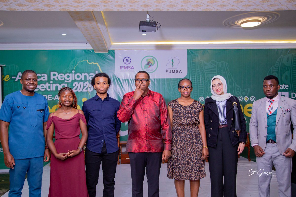 OfficialFUMSA's tweet image. Where medical students’ leadership meets purpose Uganda hosts ARM 2025.
#ARM25

We are looking forward to the opening ceremony on the 14th December , 2025. 

#sharing a picture moment with the Pre-ARM guest of honor in the middle Hon. Fabrice.