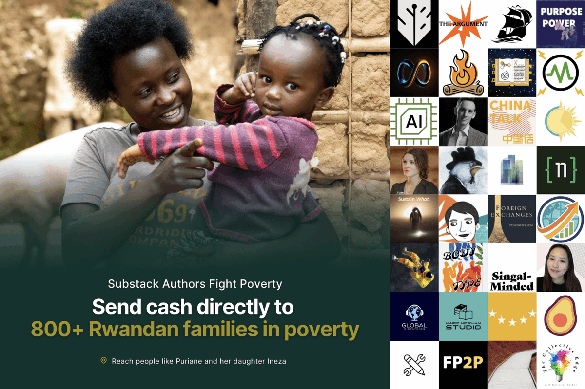 Na semana passada, fiz uma parceria com a @GiveDirectly e mais de duas dezenas de outros escritores do Substack para env