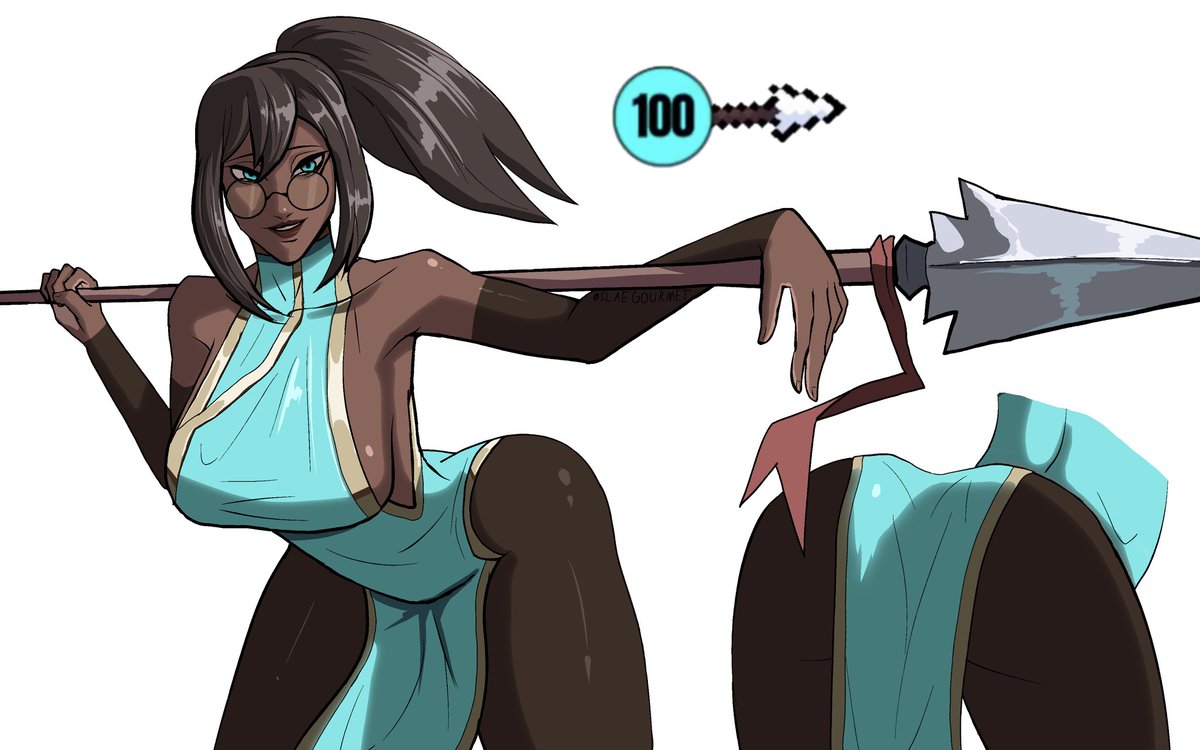 SlaeGourmet's tweet image. Drawing goated balls as hot women part 3: Spear