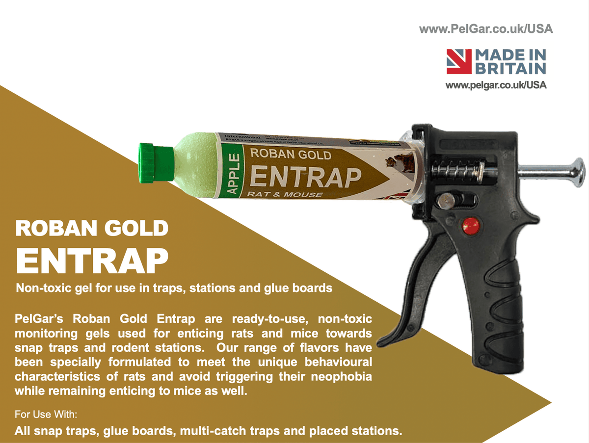 PelGar’s Roban Gold Entrap are ready-to-use, non-toxic
monitoring gels used for enticing rats and mice towards
snap traps and rodent stations. 

Learn more: qr.link/apWYGx

#sponsored