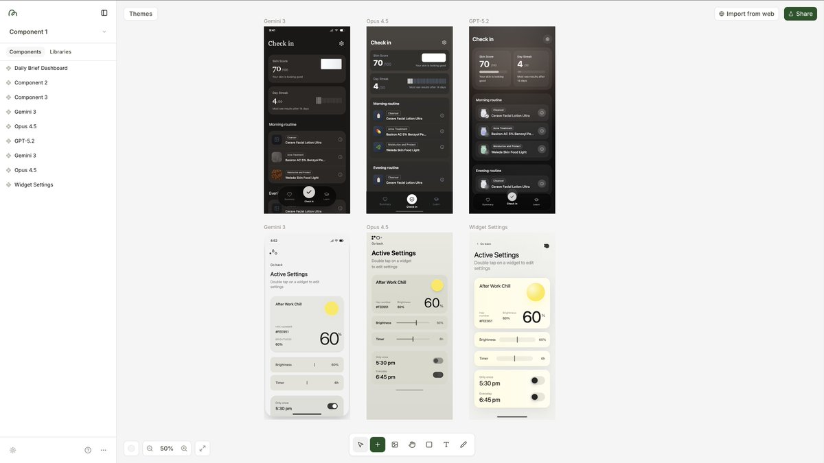 Two prompts across Gemini 3, Opus 4.5, and GPT-5.

As models converge toward better design quality, it’s interesting to see how each one still expresses its own unique taste.