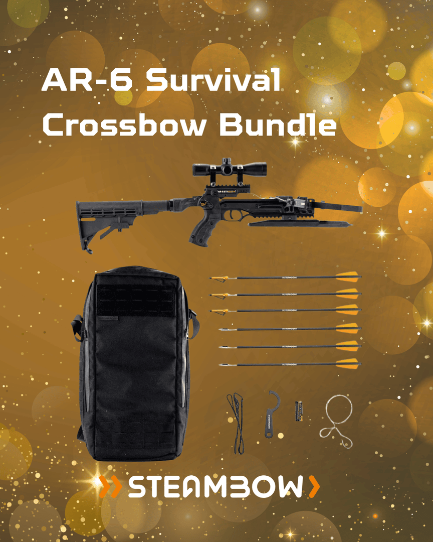 steambow's tweet photo. The 2025 Holiday Gift Guide brought to you by the big guy! 

🎯M10 Repeating Crossbow
🎯AR-6 Survival Bundle
🎯Fenris Compound Bow Magazine

And all the accessories you can stuff in a stocking!

https://t.co/MV9CJm8gxA https://t.co/9xs9bWNBAs