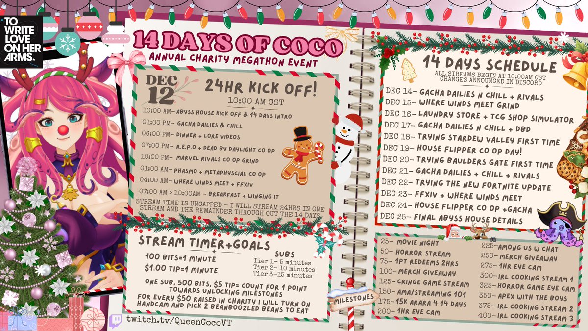 Tomorrows the DAYYYYY
14 days of coco kick off 🥰🥰
#vtuber #envtuber #queencocovt