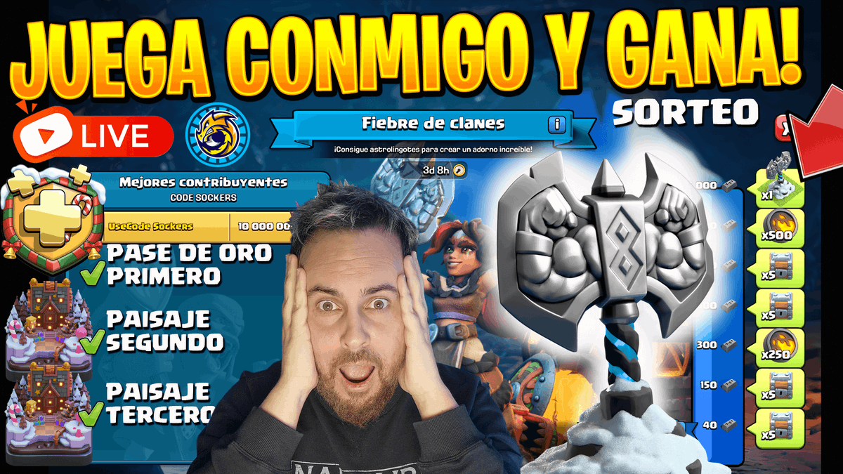 Cuanto tiempo... 😅

youtube.com/live/eU6pOFpPY…

Viernes 12:00 ESP ⏰ 11:00 UTC
✅ JUEGA CONMIGO EN FIEBRE DE CLANES Y GANA ‼️

1° PASE DE ORO
2° PAISAJE
3° PAISAJE

✨NOS VEMOS EN <a href="/ADEPTUSMONSTER/">ADEPTUS MONSTER</a>

#CLASHOFCLANS