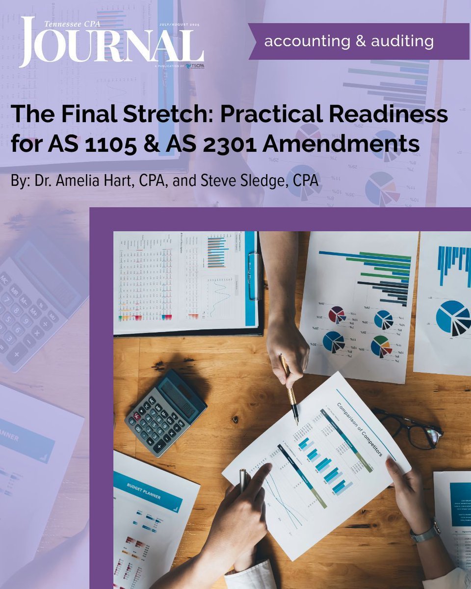 Learn about technology changes to designing and performing audits in this Tennessee CPA Journal article written by Dr. Amelia Hart, CPA and Steve Sledge, CPA >> tscpa.com/news/1644-the-…