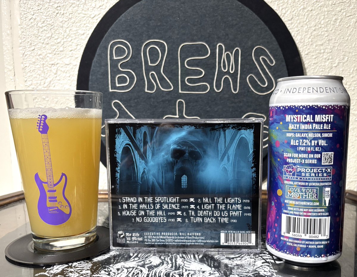#Absolon "In The Halls Of Silence" &amp; <a href="/MotherEarthBrCo/">Mother Earth Brewing Company</a> Mystical Misfit Hazy IPA  brewsandtunes.blogspot.com/2025/12/decemb…