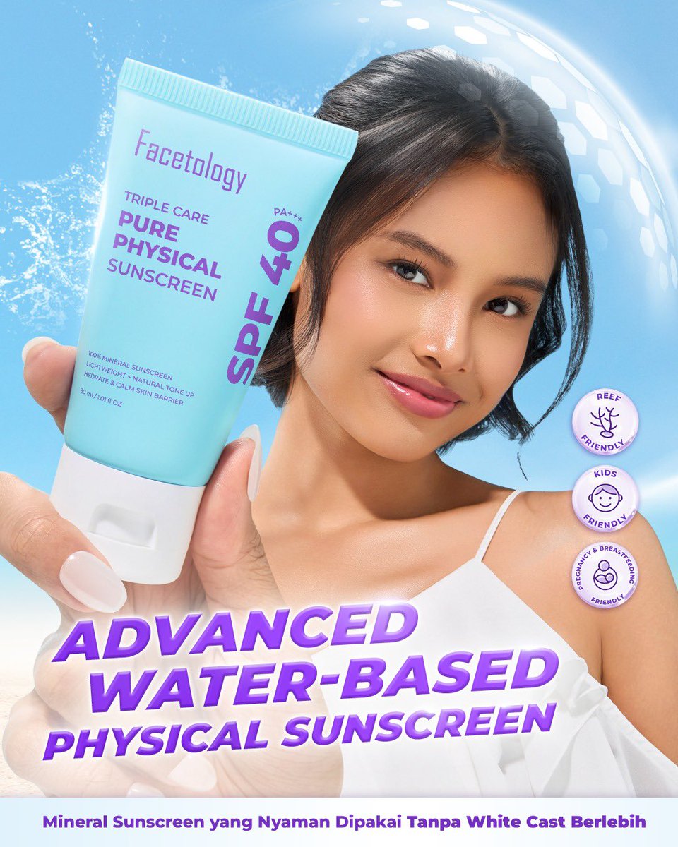 𝙁𝙖𝙘𝙚𝙩𝙤𝙡𝙤𝙜𝙮 𝙏𝙧𝙞𝙥𝙡𝙚 𝘾𝙖𝙧𝙚 𝙋𝙪𝙧𝙚 𝙋𝙝𝙮𝙨𝙞𝙘𝙖𝙡 𝙎𝙪𝙣𝙨𝙘𝙧𝙚𝙚𝙣 𝙎𝙋𝙁 𝟒𝟎 𝙋𝘼+++

Dengan tekstur gel-cream yang super ringan, finish semi-glow natural, dan minim white cast, sunscreen ini nyaman banget buat dipakai tiap hari.

12.12.25