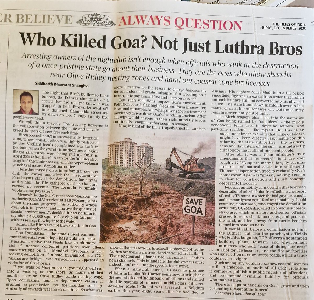 sanjaydessai's tweet photo. #SaveGoa #ArporaFire #nightclubfire #Goa https://t.co/cFbQowHDue