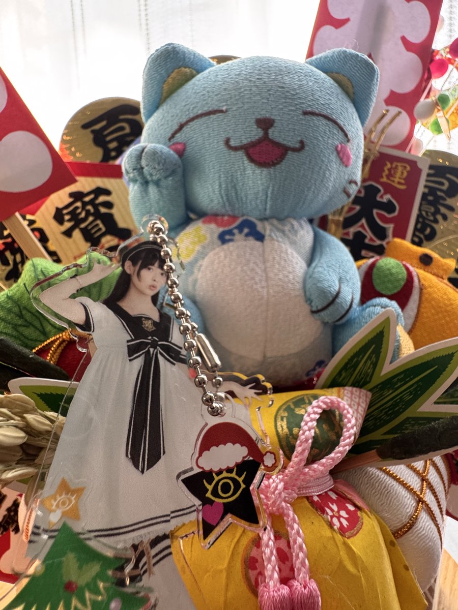 お正月　猫ちゃんの熊手 🎍お正月授与品紹介🎍 新しい熊手を頒布しております まねきねこ豆熊手