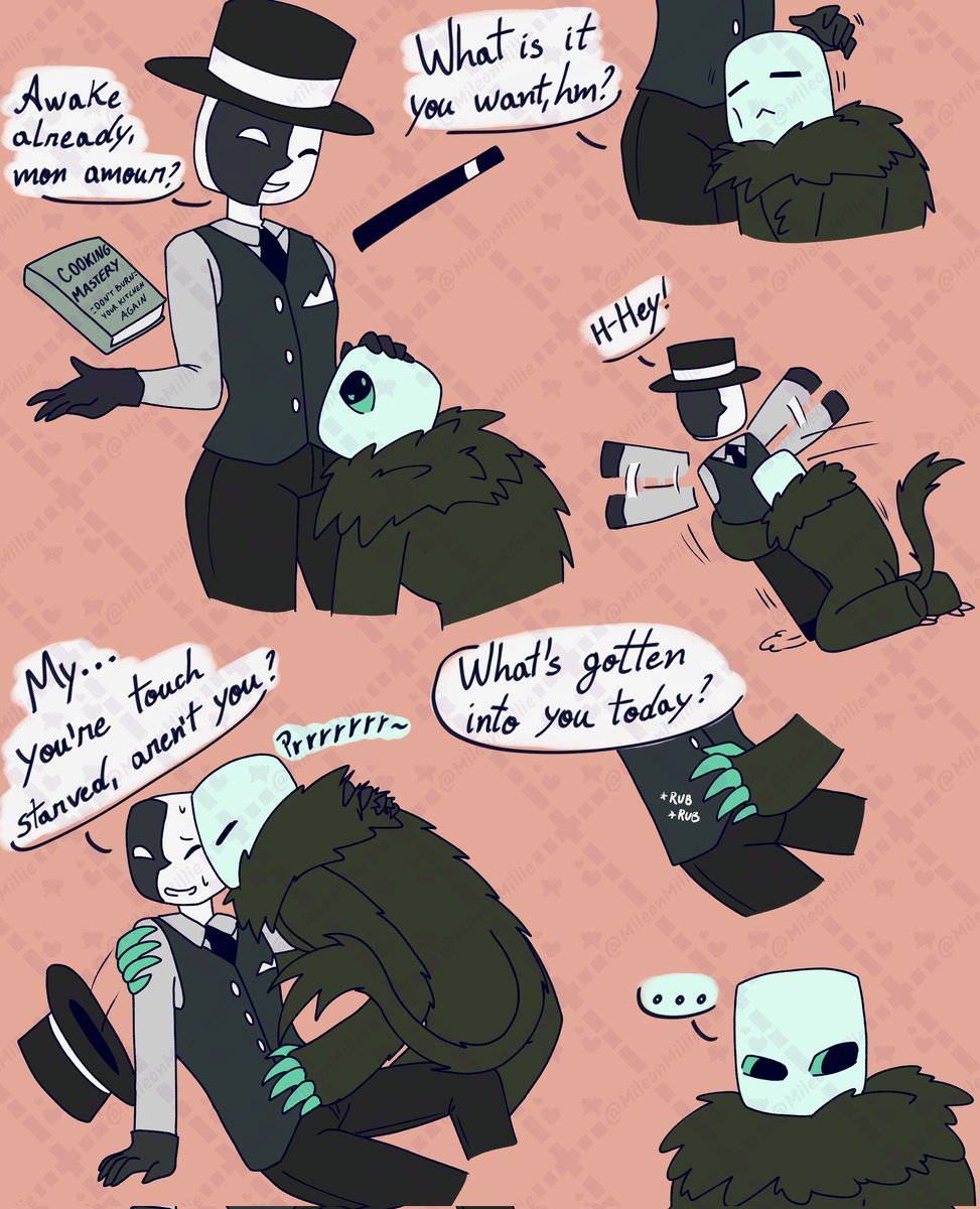MileonMillie's tweet photo. Pursuer and his senses telling something is going on with his partner. 🌸

I just think Artful has the habit of making small things float around him with magic bc he thinks it looks cool. https://t.co/yqq3EkaTQS