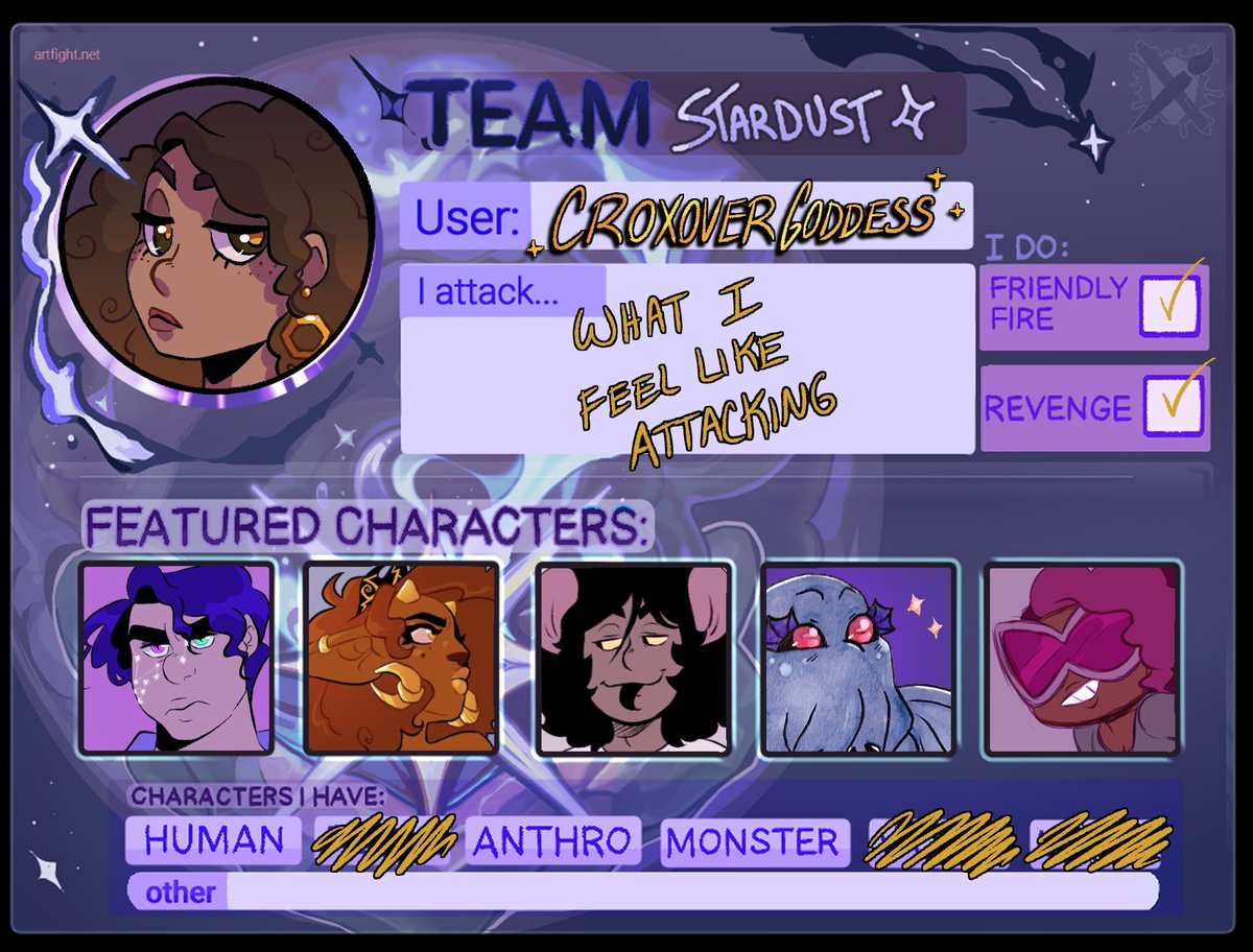 Croxovergoddess's tweet image. Been doing #Artfight since 2021