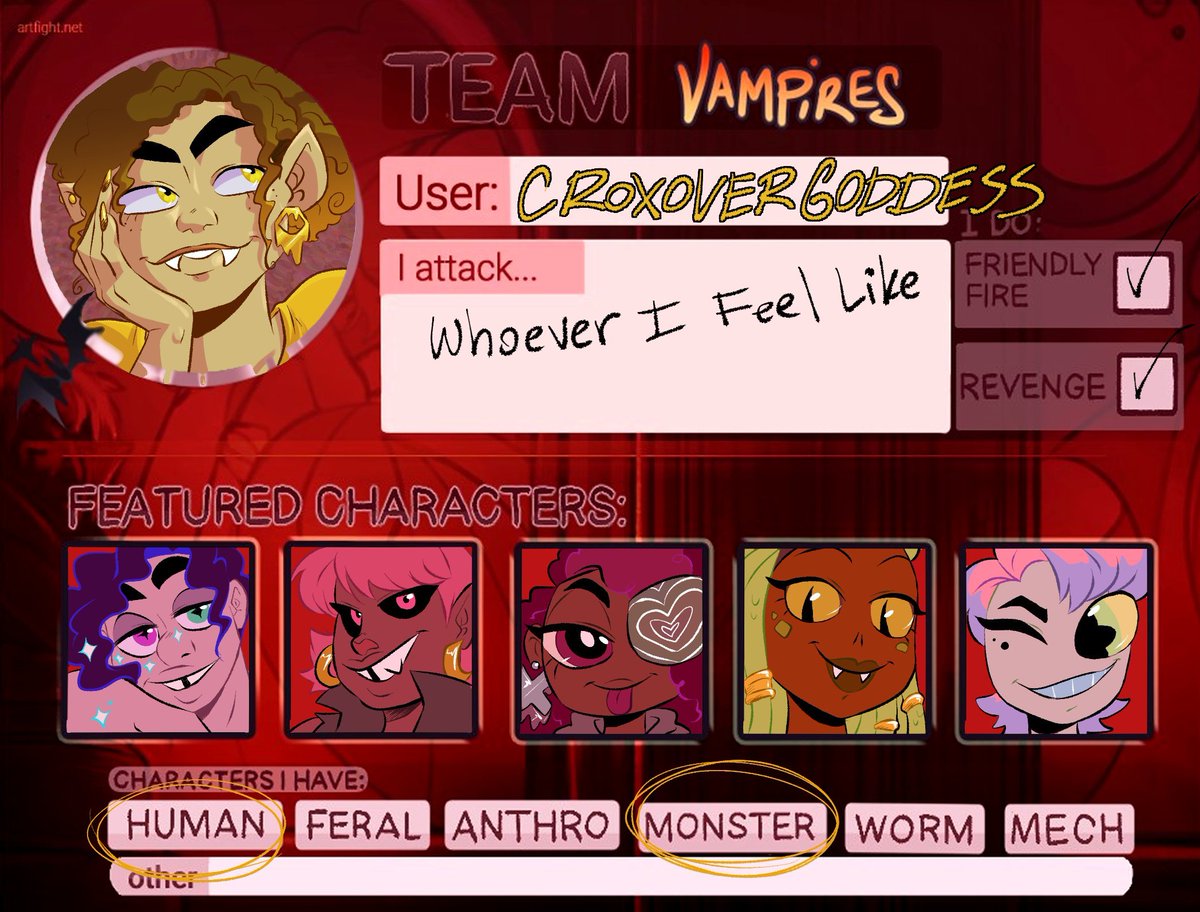 Croxovergoddess's tweet image. Been doing #Artfight since 2021