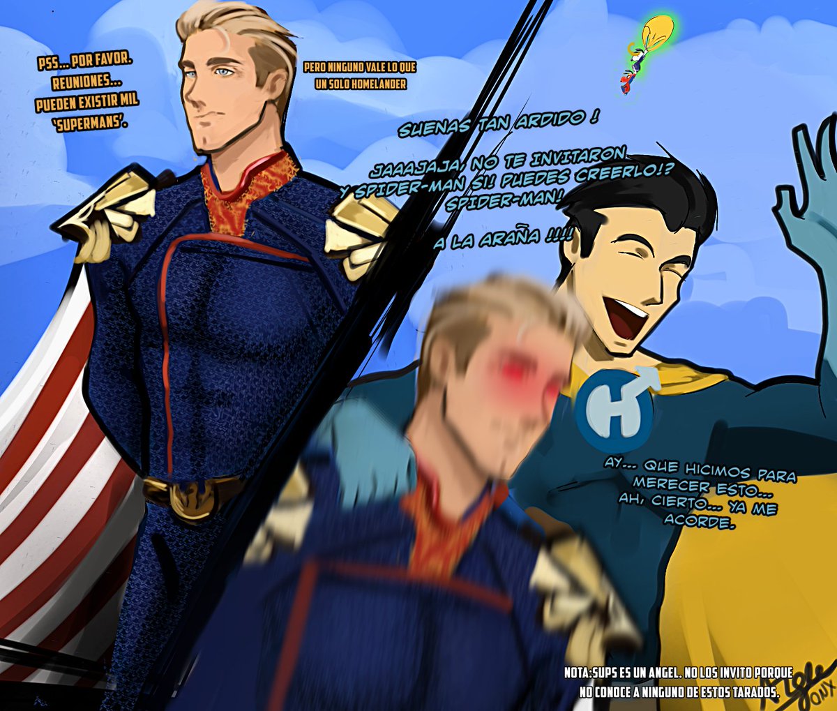 SnoopyJack4's tweet photo. Hola preciosos, les traigo un comic
basado en esta idea citada (muchas graciaaaas 😭🙏)
Supermans… oh sí, y un Homelander
Hc : metaman para mi es un sol, se llevaria de maravilla con sups y metroman (sin crisis existencial)✨
+ALT
#losincreibles #metaman #superman #homelander https://t.co/SahYCTnZuE
