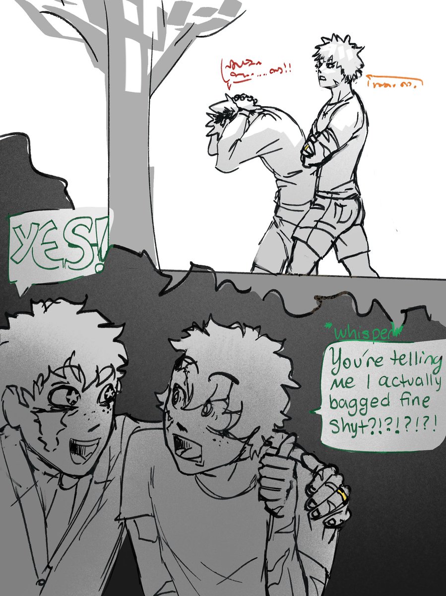 catpact's tweet photo. Izuku showing post war Izuku the future after a time travel quirk accident lol #MyHeroAcadamia #bakudeku #bkdk https://t.co/D43FGbuwZa