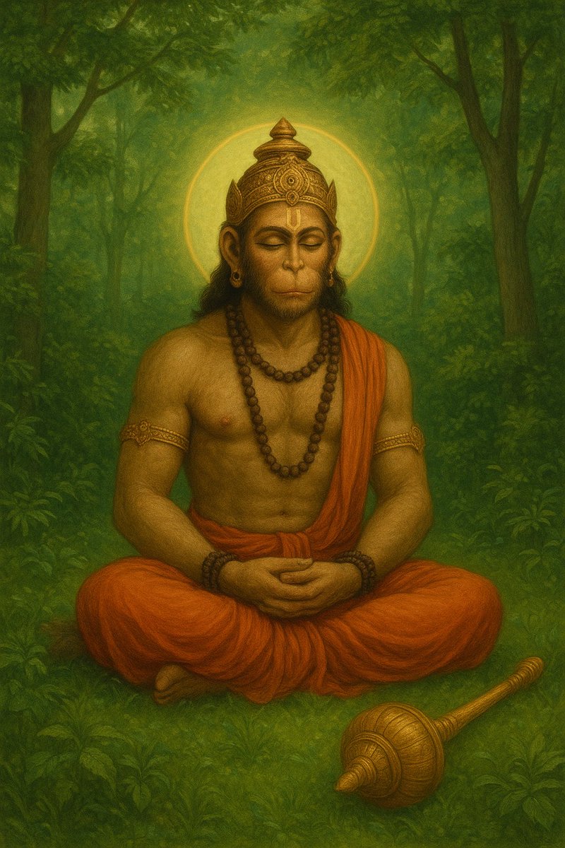 In the silence of devotion, Bajrangbali’s roar becomes the rhythm of the soul. 🙏🚩