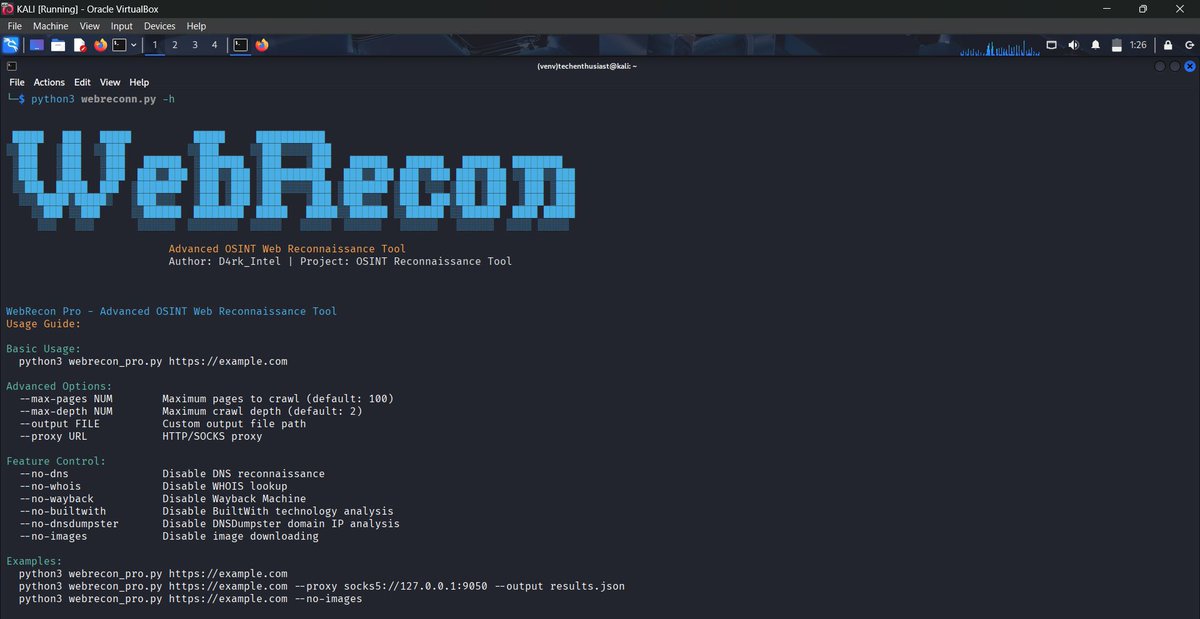d4rk_intel's tweet photo. #WebRecon v5 - Preview
I just updated the tool to include the ‘Image Extraction’ feature from target websites – The goal has always been to give users a comprehensive view of their target website for easy analysis.
#OSINT #Cybersecurity https://t.co/U0NoYH9nSW