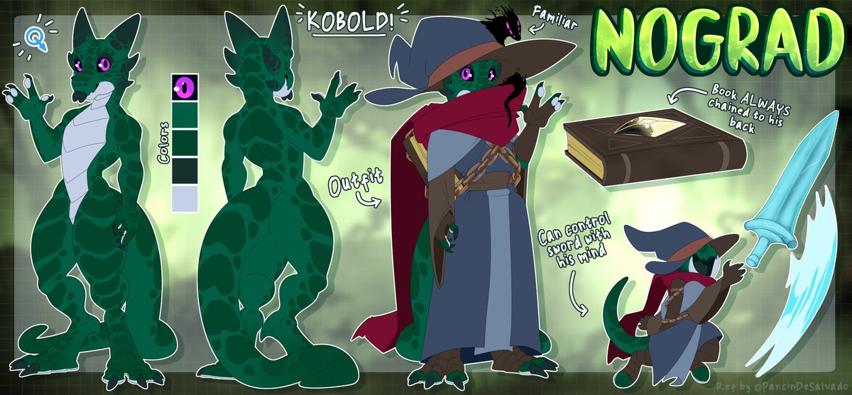 Huge ref for this small green Kobold!
Charecter belongs to Aeren, art and design by me 🦎

R3TWE3TS AND C0MMENTS HIGHLY APPRECIATED!
