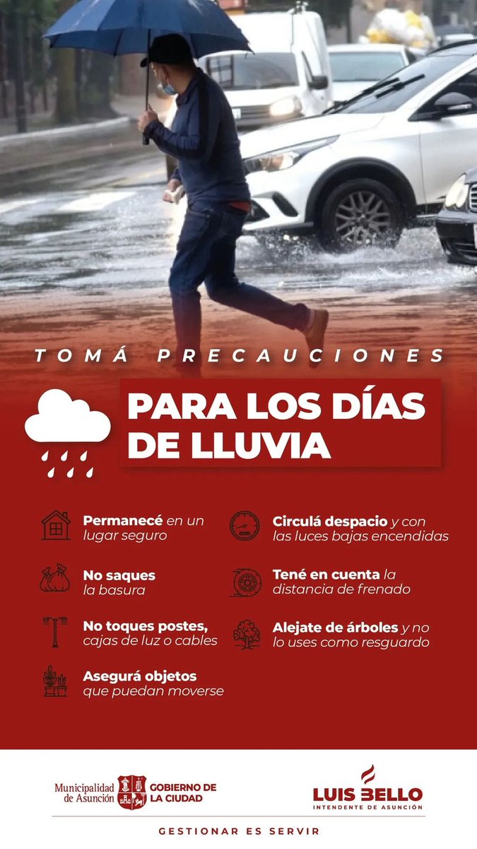 luisbello_asu's tweet image. Ante la tormenta pronosticada para este viernes, estoy monitoreando y dispuse que todos los equipos operativos del Gobierno de Asunción, especialmente los de Servicios Urbanos y Gestión de Riesgos, estén en alerta y en guardia permanente. Estamos en coordinación directa con la…