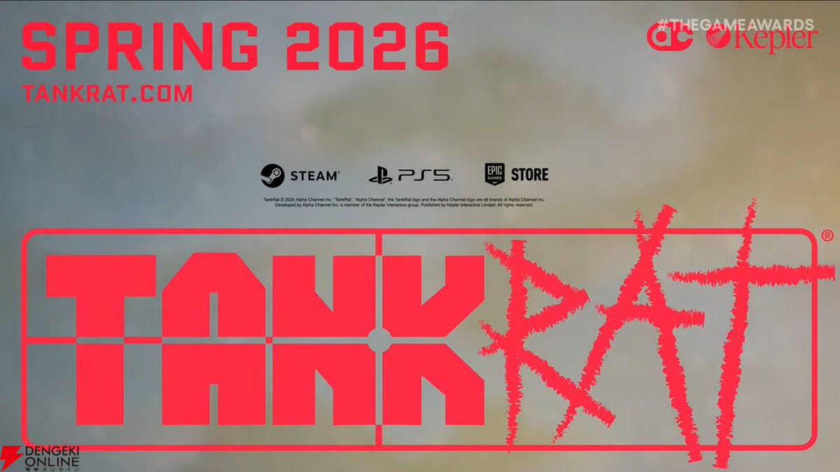 dengekionline's tweet photo. 戦車アクション『TANKRAT』が2026年春発売決定【The Game Awards 2025】
https://t.co/kXIqXNZ4uS
#TANKRAT #TheGameAwards2025 https://t.co/996QKyhg8l