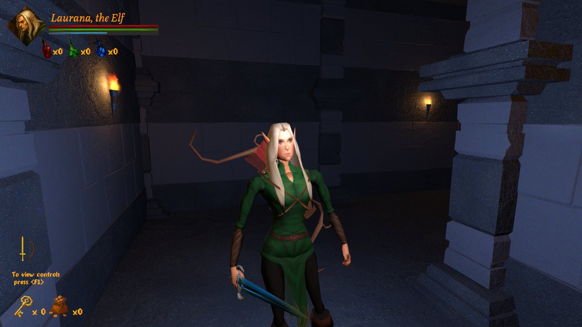Testing the low-light vision on the elf female model. Glad with them.

#solodev #indie #mytheras #dungeoncrawler #actionrpg #classicfantasy #elf #Unity3D
