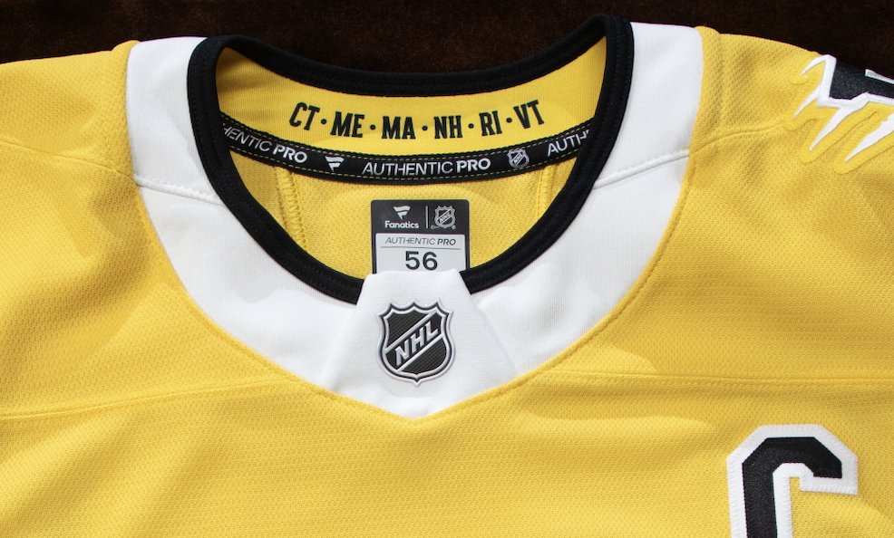 wyshynski's tweet image. Easily the most controversial part of the @NHLBruins jersey:

They have finally claimed Hartford Whalers territory as their own.
