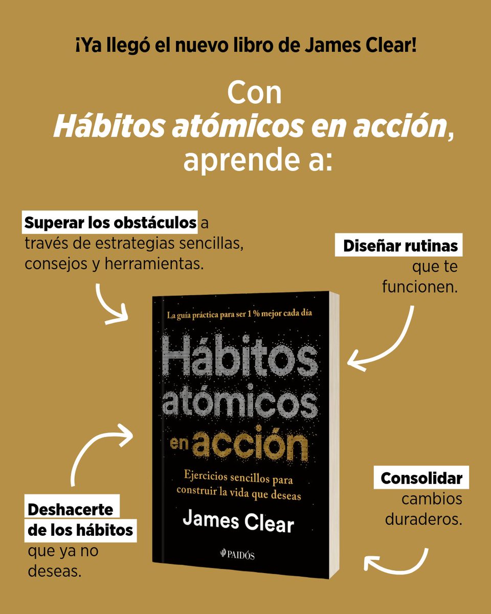 ¿Ya eres un experto en Hábitos atómicos? Ahora ponlos en acción con este libro de ejercicios y consejos que te ayudarán a alcanzar tus metas. 💪 tinyurl.com/3un86ks5