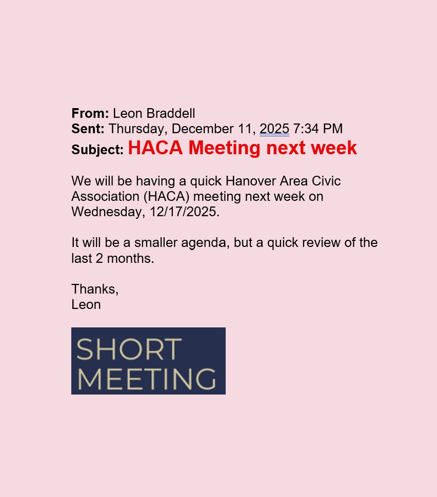 Hanover Area Civic Association tweet media
