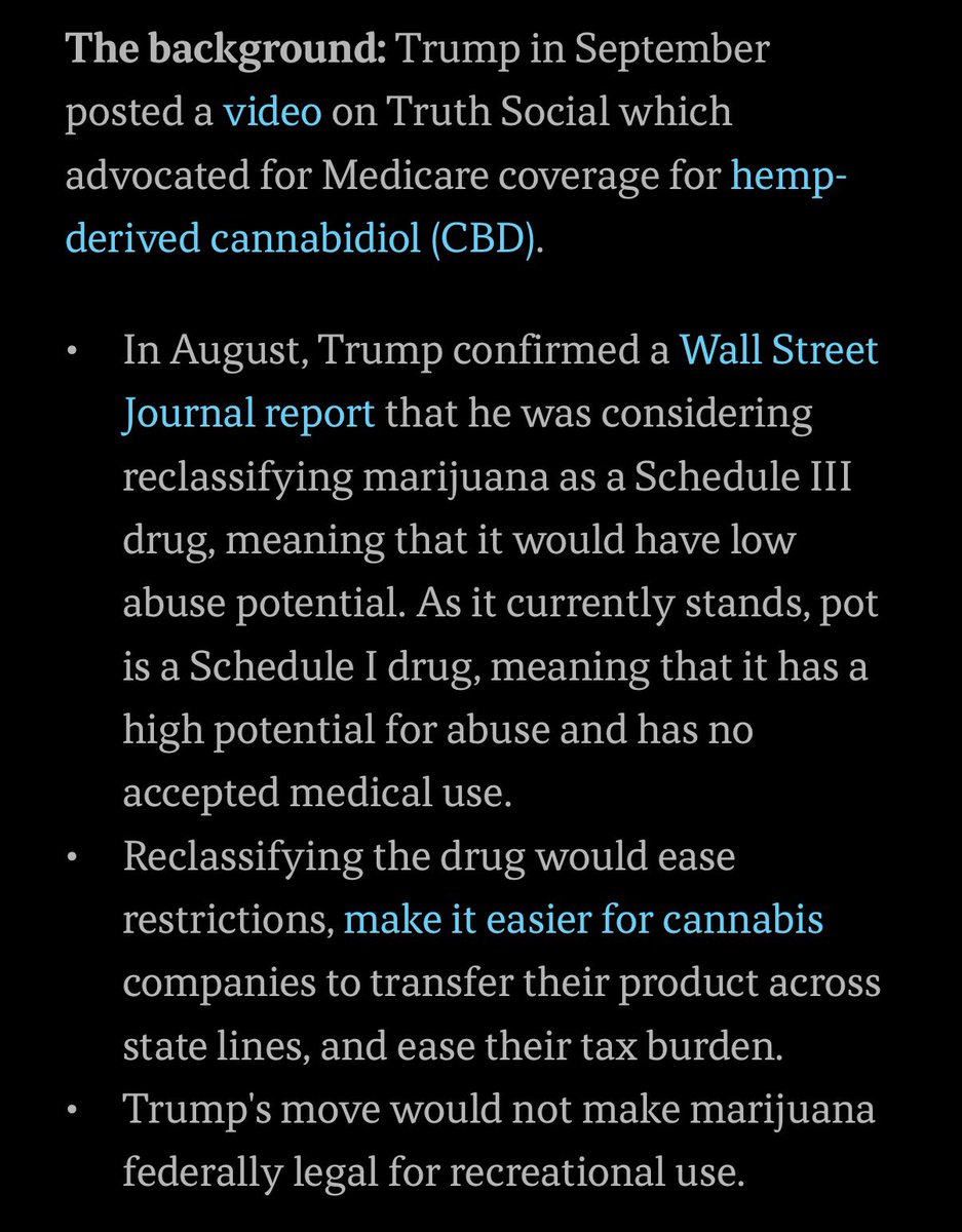 So, if marijuana is reclassified to schedule III it has to be sold through a pharmacy, no? https://t