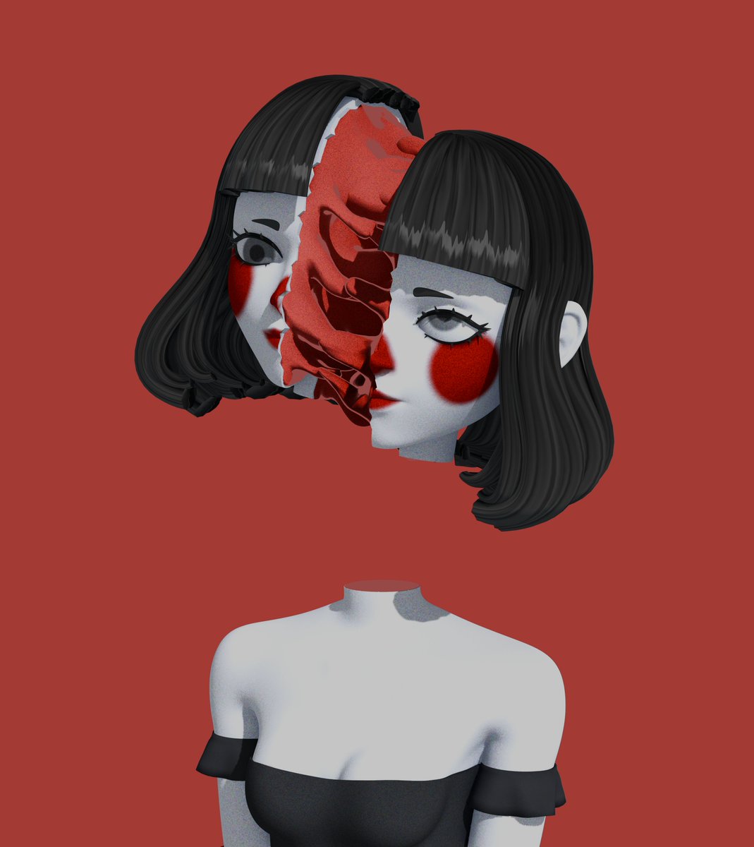 Headsplitting Bust 
concept from <a href="/bunnytype_NANA/">bunnytype.NANA</a> 
#3dart #blender