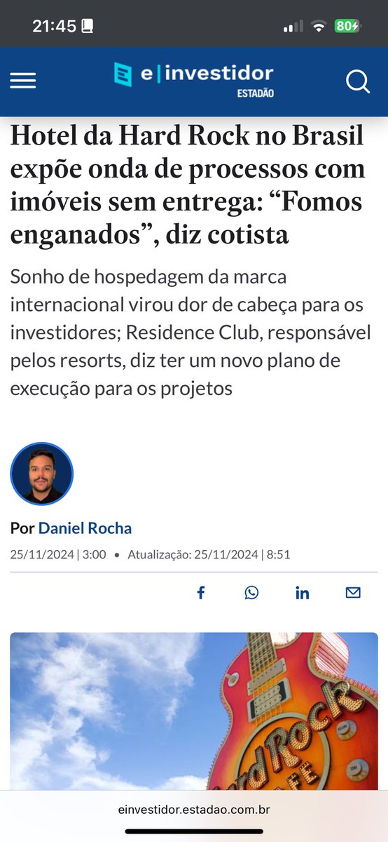 fiinewspaper's tweet photo. #editorial📰🗞️ #Fii 🛕🏛️
@fiinewspaper🤖
📰 Noticia sobre Fundos Imobiliários:
🎸 Hotel da Hard Rock no Brasil expõe onda de processos com imóveis sem entrega: “Fomos enganados”, diz cotista.
O #URPR11 (13,4% do PL) e #LIFE11 (9,9% do PL) possuem exposição relevante no FIDC Residence, que está envolvido com este projeto. Está tudo na internet, então pesquise e analise antes de investir, para conhecer os riscos. Você assume o risco quando decide comprar, vender, ou manter.
A notícia é de 25/11/2024, mas serve bem para ilustrar os riscos que podemos ter na carteira de alguns fundos, e que muitos investidores desconhecem ou desprezam ao realizar seus investimentos. Leia na íntegra:
https://t.co/RUXMu0vwy5
Até canal do YouTube tem vídeos de drone monitorando o não avanço da obra:
https://t.co/gff9ztXlAb
A VCI S/A foi a empresa que encabeçou a iniciativa em trazer a marca de hotéis para o Brasil, mas foi comprada pelo Residence Club no início de 2024 após uma reformulação dos projetos imobiliários, e informou ter um novo plano de execução para concluir as obras dos resorts. A marca Hard Rock Internacional, informou que não responde pela construção das unidades hoteleiras.
O investimento virou uma dor de cabeça para uma série de compradores que investiram na aquisição de cotas de multipropriedade. As obras não ficaram prontas no prazo, foram reprogramadas e não cumpriram novamente, continuam atrasadas e dependem de vultuosos aportes para que sejam concluídas, que caso não aconteçam, podem atrasar anda mais.
Alguns consumidores reclamaram e pediram distratos. Aqui que mora um grande risco, que pode afetar o projeto e a capacidade de pagar os fundos que financiaram as obras. A demora e a ausência de previsões sobre a conclusão das obras são casos enquadrados no artigo 43-A da lei de nº 13.786/2018, que estabelece a rescisão dos contratos sem a cobrança de multas para os casos de atrasos superiores a 180 dias corridos da data estipulada no acordo para a entrega do imóvel, se a construtora ou empresa responsável pelo empreendimento não fornecer uma justificativa para o atraso. Nestas situações, os valores pagos devem ser restituídos em até 60 dias. E a rescisão pode ocorrer sem multas, agravando a situação de caixa do projeto. Sem receber, o fundo pode executar a garantia e assumir o equity dos projetos. E o problema de caixa para aportar, pode passar a ser dos cotistas:
Veja exemplo do #URPR11:
📚📕Relatórios Gerenciais
Outubro de 2025
https://t.co/jSO2h8n24Z
Consta no RG de Out25 que o FIDC Residence representava 13,4% do PL do #URPR11, com R$ 157mm de exposição. Os indicadores de LTV, Razão PMT, Inadimplência, %Obras e %Vendas não são formalmente informados pela gestora, apesar de informarem das outras operações da carteira. Sendo a maior exposição da carteira, já seria um sinal de alerta 🚨 aos investidores.
A taxa é de CDI+10%a.a. O efeito de juros sendo acruado aumenta o valor do saldo devedor e seu valor aumenta em relação ao PL do fundo. Considerando a Selic a 15% a.a, a operação se não paga tem potencial de dobrar de valor em até 4 anos.
Como exemplo, em Out22, ela representava 9,3% do PL de #URPR11, num valor de R$ 110mm naquela data. Pode ser verificado no RG abaixo:
https://t.co/TivYQbTOsq
📚📕Relatórios de Risco
Mai-2024
https://t.co/nsmG7ro6hK
Em 2024, a gestão indicava em seu relatório de risco, que apesar do ritmo e atraso das obras, a carteira ainda mantinha vendas acima de distratos. Mas também registrava serem necessários, naquela data, o aporte de R$ 125mm para término da Ilha do Sol, e de mais R$ 280mm para as obras de Lagoinha no Ceará. Total de R$ 405mm para concluir os projetos. E o valor da carteira a VP, na mesma data, somava R$ 418mm. Destacava ainda que sem novas captações levaria o projeto a ser implantado num prazo mais longo ainda, que traria risco de aumento de custo de obra e poderia gerar alteração no comportamento da carteira de recebíveis, que poderia afetar a TIR do empreendimento.