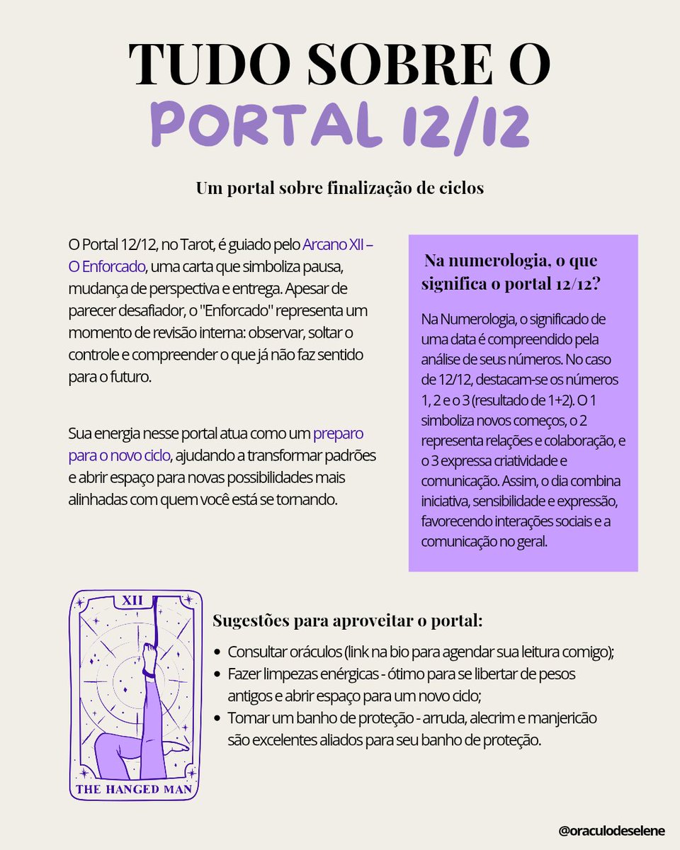 oraculodeselene's tweet photo. O portal 12/12 acontece amanhã, trazendo um convite para fechar ciclos, limpar energias e alinhar suas expectativas para o novo ano. E você, qual "ritual" pretende fazer aproveitando a energia desse portal? 🌬️ https://t.co/OjINWGrqQc