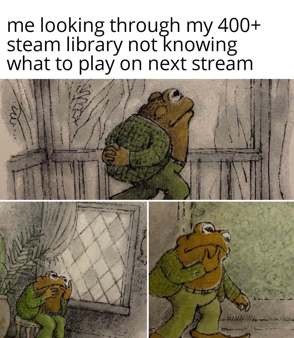 RubeeVT's tweet image. 400 games… yet somehow nothing to play 😭🎮💀