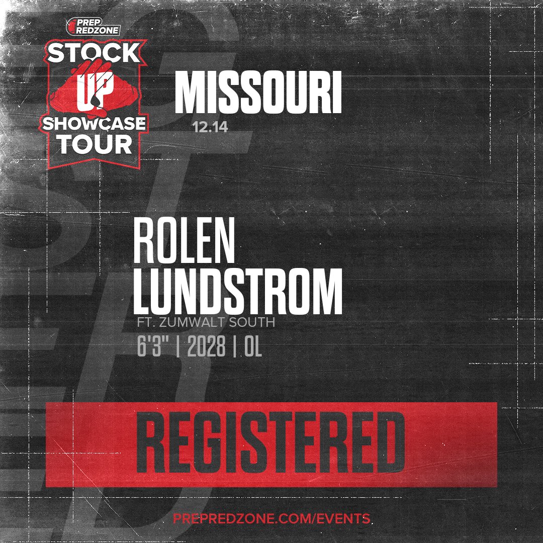 Welcome Class of 2028 Rolen Lundstrom of Ft. Zumwalt South to the <a href="/PrepRedzoneMO/">Prep Redzone Missouri</a> <a href="/PrepRedzoneKS/">Prep Redzone Kansas</a> Showcase on December 14th @ Griffon Indoor Sports Complex. 

🔥🏈 #PRZStockUpMOKS 🏈🔥

Register NOW! 👇  events.prepredzone.com/e/2128/registe…