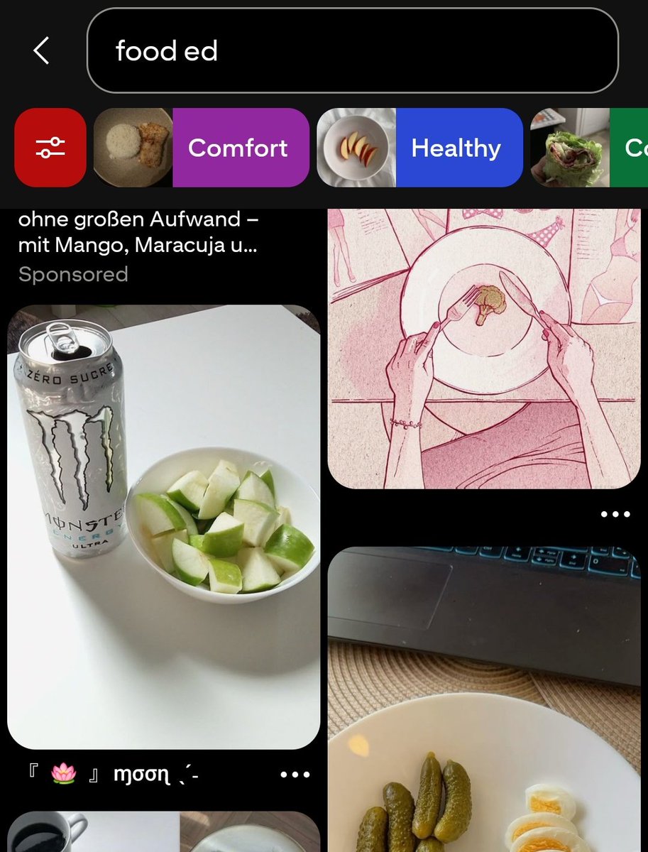 Pinterest letting me search food ed is wild (they took down my folder called ed)