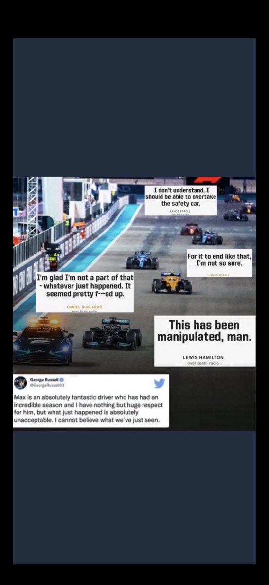hammertimev's tweet photo. @blog_formula1 It’s the horror show of the century. FIA got to walk away without a scratch after saying my bad and calling it a HumanError. Toto became a billion for his lack of support of his driver. Hamilton carried himself like a GOD after unbelievable injustice was thrust upon him. https://t.co/4bxU8RPCq0
