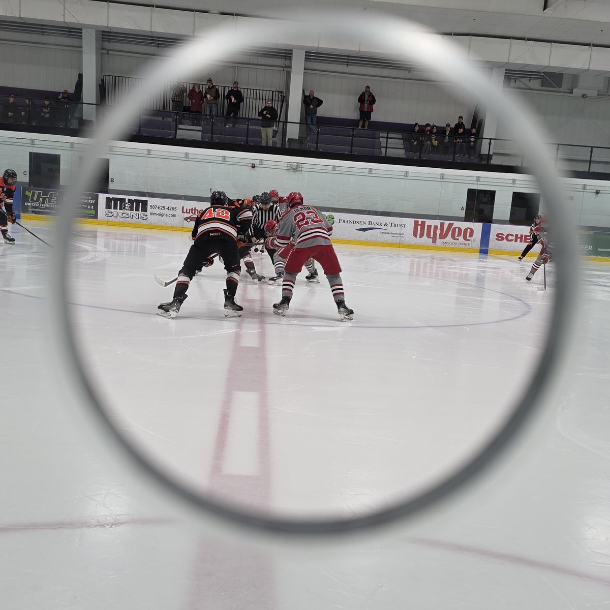 Obligatory #GlassHole puck drop <a href="/scarlet_hockey/">Mankato West Hockey</a> vs Winona Winhawks