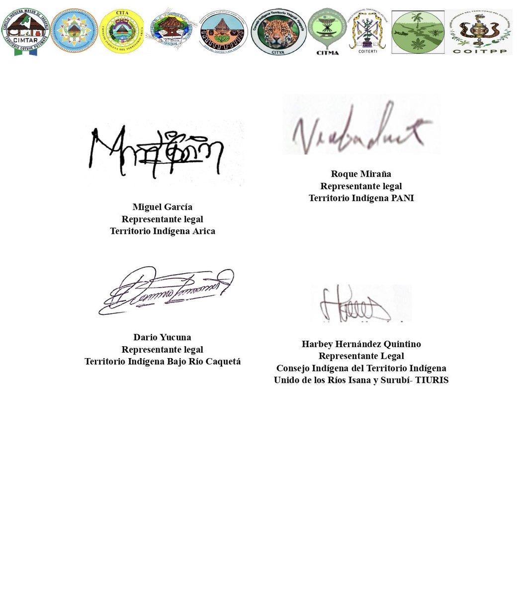 Informamos al país que los Gobiernos Indígenas nos encontramos a la espera de la firma del Pdte. <a href="/petrogustavo/">Gustavo Petro</a> en los decretos que oficializan los Acuerdos Interculturales de nuestros territorios en cumplimiento de lo establecido por el art. 286 de la Constitución Política del 91