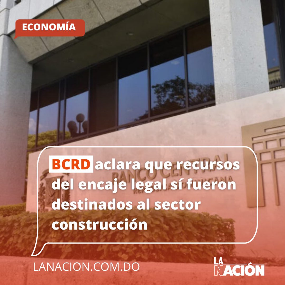 #LaNación 📰

El Banco Central de la República Dominicana (BCRD) emitió una nota aclaratoria sobre la asignación de los recursos liberados del encaje legal al sector construcción, en respuesta a declaraciones de la presidenta de ACOPROVI,

🔗 lanacion.com.do/bcrd-aclara-qu…