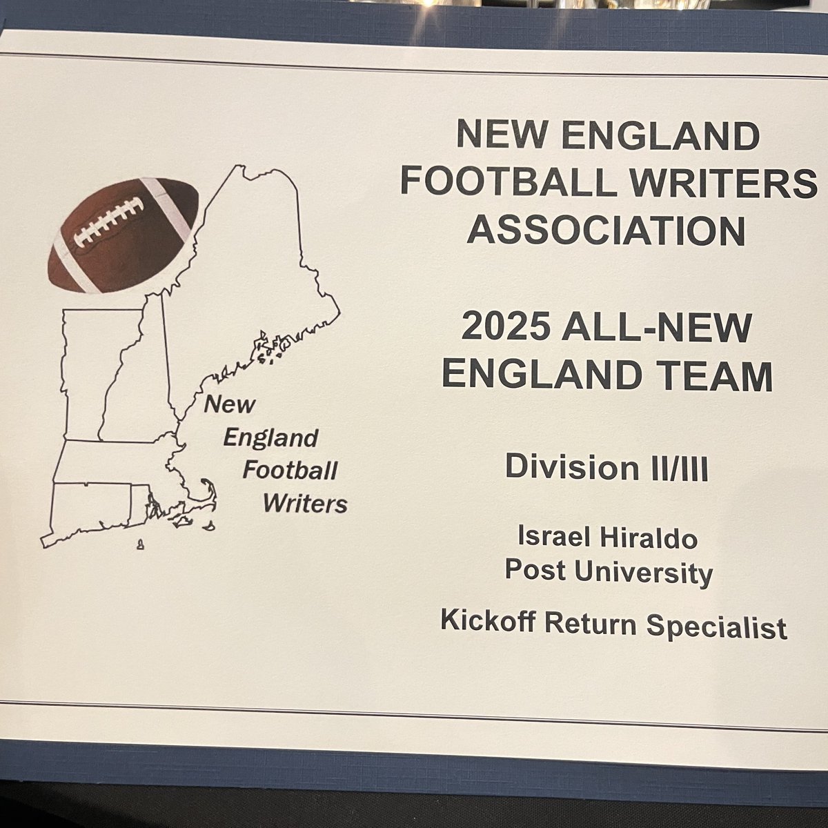 HiraldoIsrael's tweet photo. All- New England type of guy #AGTG #Allconfrence WR+RT+Rookie https://t.co/9AtK3m04d3