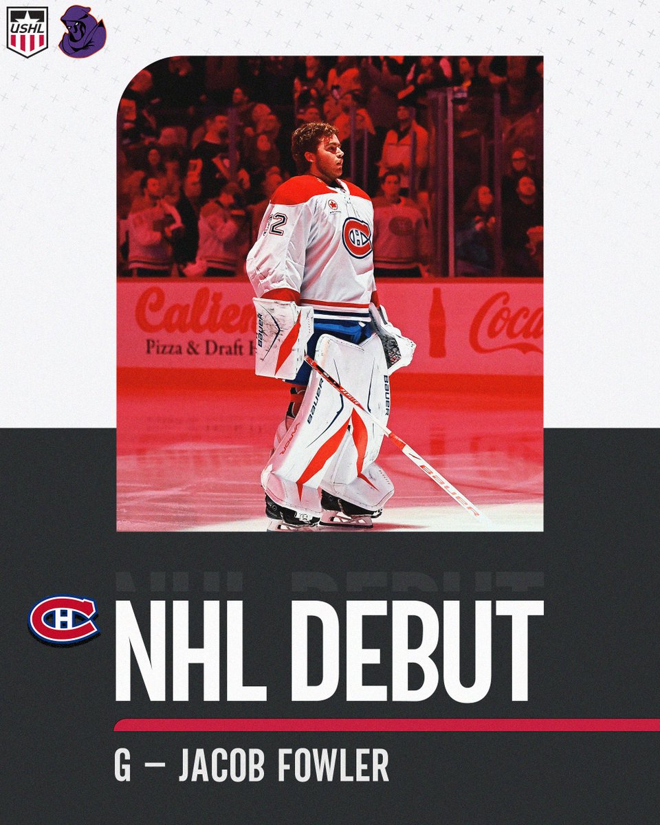 Congrats to Jacob Fowler (<a href="/YtownPhantoms/">Youngstown Phantoms</a>) on making his <a href="/NHL/">NHL</a> debut for the <a href="/CanadiensMTL/">Canadiens Montréal</a> !

#USHL
