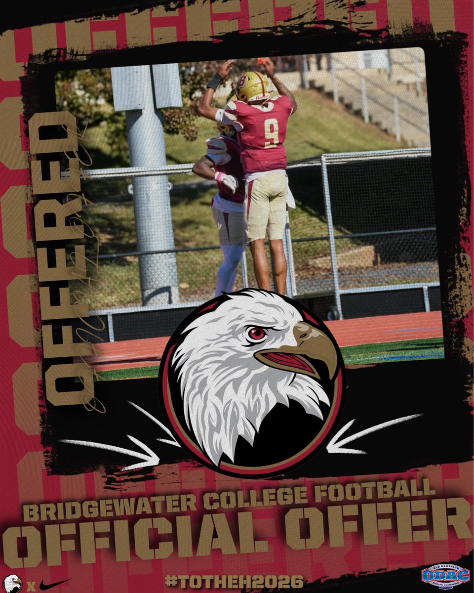 saunders_c45874's tweet photo. I am blessed to receive an offer from Bridgewater College! #AGTG @CoachLemn @BH2OFootball https://t.co/qYonuLSNwf
