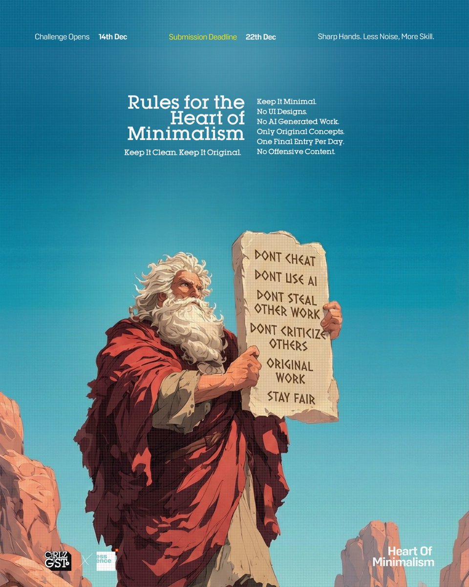 ctrlplusz_gist's tweet image. The Heart of Minimalism kicks off in two days. An entry free design challenge built for real creativity. No UI. No AI. Just clean work.
Brief drops on the 14th at 9am.
@EAcademyng