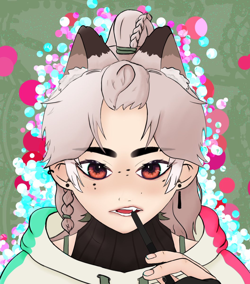 I drew my friend Bored ( @/ADumFox )

Shes a very fun person and an exceptional artist herself.
Check her out!

#digitalart #Vtuber #EnVtuber