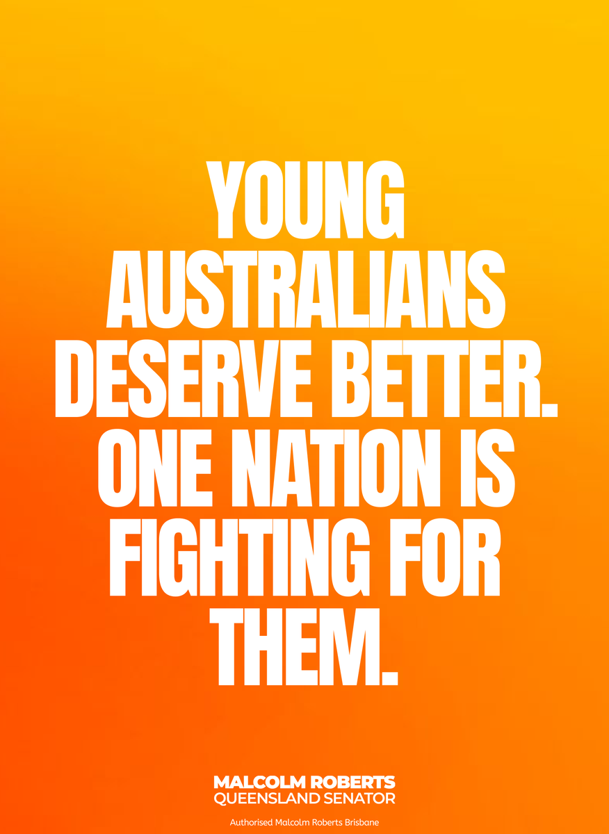 MRobertsQLD's tweet image. Young Australians deserve the opportunities their parents had.

Secure employment, affordable housing, and a fair go — a future worth fighting for.

One Nation is committed to delivering real solutions to make that happen.

#EndMassMigration #EndNetZero #ExitParisAgreement