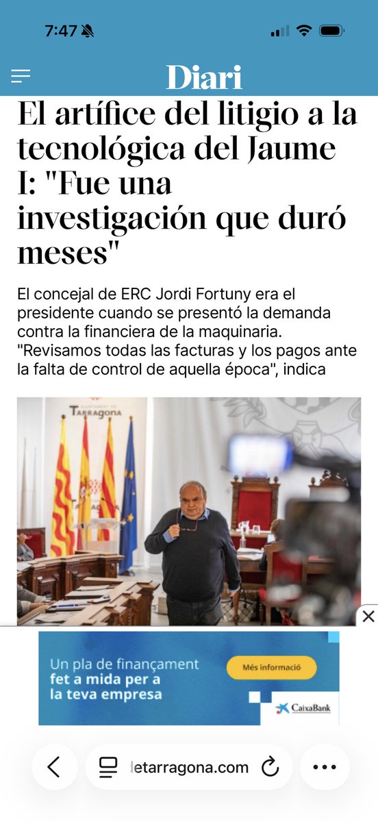 Aquí teniu un #LlegatRepublicà que recupera 11 MILIONS per Tarragona. El forat del Jaume Primer ja no és la tomba.

Enhorabona i gràcies, <a href="/JordiFortuny/">Jordi Fortuny🎗</a> i equip!

diaridetarragona.com/tarragona/2472…