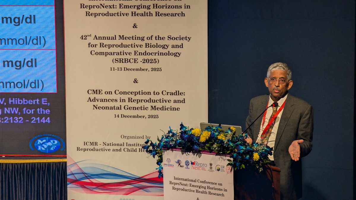 icmrnirwoh's tweet photo. In his Plenary Lecture, Padma Shri Dr. V Mohan, talked about gestational diabetes mellites (GDM), it’s prevalence in India and need of early diagnosis. He also spoke about treatment strategies and health & economic benefits.
#ReproNext #ScientificConference #SRBCE https://t.co/DqG14oy6J4
